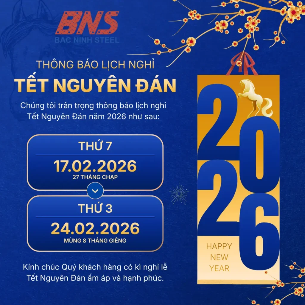 THÉP BẢO TÍN THÔNG BÁO LỊCH NGHỈ TẾT NGUYÊN ĐÁN 2026
